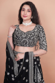 Black Georgette Lehenga with Sequins Work for Diwali 