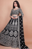 Black Georgette Lehenga with Sequins Work for Diwali 