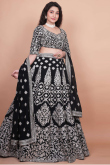 Black Georgette Lehenga with Sequins Work for Diwali 