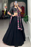 Black Georgette Lehenga With Sequins Work For Diwali