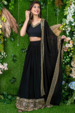 Black Georgette Lehenga with Sequins Work for Party