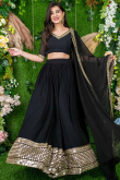 Black Georgette Lehenga with Sequins Work for Party