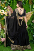 Black Georgette Lehenga with Sequins Work for Party