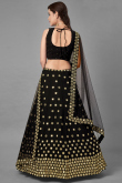 Black Georgette Mirror Embroidered Lehenga