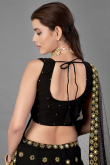 Black Georgette Mirror Embroidered Lehenga