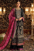 Black Georgette Pakistani Palazzo Suit With Mirror Work