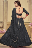 Black Georgette Printed Panelled Style Chaniya Choli