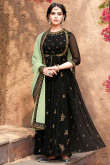 Black Georgette Resham Embroidered Anarkali Suit