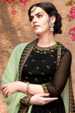 Black Georgette Resham Embroidered Anarkali Suit
