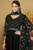 Black Georgette Sequins Embroidered Anarkali Suit For Sangeet 