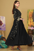 Black Georgette Sequins Embroidered Anarkali Suit For Sangeet 