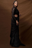 Black Georgette Sequins Embroidered Fancy Saree 