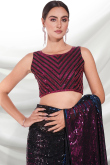 Black Georgette Sequins Embroidered Fancy Saree