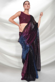 Black Georgette Sequins Embroidered Fancy Saree