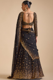 Black Georgette Lehenga with Cutdana, Dabka & Stone Work
