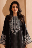 Black Georgette Straight Pant Suit with Zari Work for Diwali