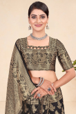 Black Handloom Weaved Zari Broad Border Viscose Saree 