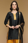Black Kohra Silk Embroidered Eid Patiala Suit