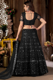 Black Net A Line Lehenga