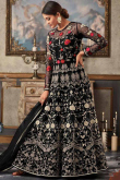 Black Net Anarkali Suit With Resham Work