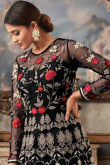 Black Net Anarkali Suit With Resham Work