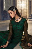 Anarkali Suit in Black Net for Sangeet with Thread embroidery