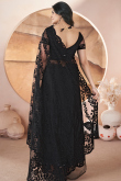 Black Net Embroidered Fancy Saree for Festival 