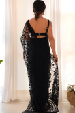 Black Net Embroidered Fancy Saree for Festival 