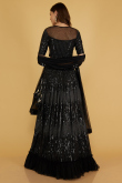 Black Net Embroidered Festive Wear Lehenga for Wedding & Party