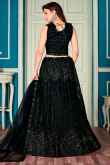 Black Net Embroidered Indian Lehenga Blouse for Wedding & Party