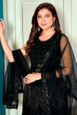 Black Net Embroidered Indian Lehenga Blouse for Wedding & Party