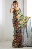 Black Net Embroidered Light Weight Saree 