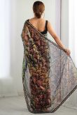 Black Net Embroidered Light Weight Saree 