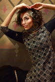 Black Net Embroidered Sharara Suit
