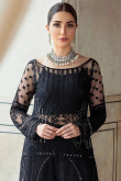 Black Net Embroidered Straight Cut Sharara Suit