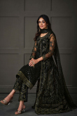 Black Fancy Net Trouser Suit for Sangeet