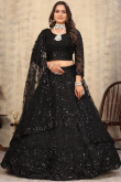 Black Net Lehenga With Sequins Work For Weddings