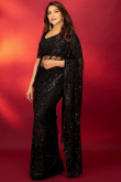 Black Net Sequins Embroidered Bollywood Party Wear Saree 