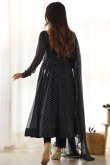 Black Printed Georgette Ready Made Anarkali Style Suit for Wedding & Party