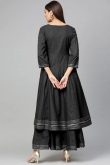 Black Rayon Angrakha Style Kurti