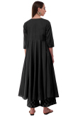 Black Rayon Embroidered Anarkali Style Kurti