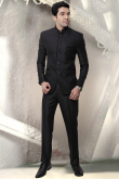 Black Rayon Jodhpuri Style Plain Men's Coat Pant