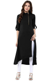 Black Silk Kurti With Cigarette Pant