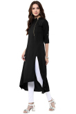 Black Silk Kurti With Cigarette Pant