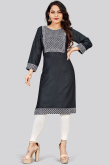 Rayon Black Resham Embroidered Party Wear Kurti