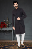 Black Silk Band Gala Men's Sherwani