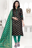 Black Silk Churidar Suit