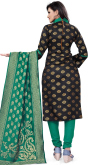 Black Silk Churidar Suit