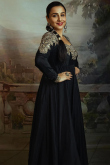 Black Silk Dabka Embroidered Anarkali Suit 