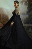Black Silk Dabka Embroidered Anarkali Suit 